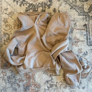 Cozy Tan Hoodie and Sweatpants Set